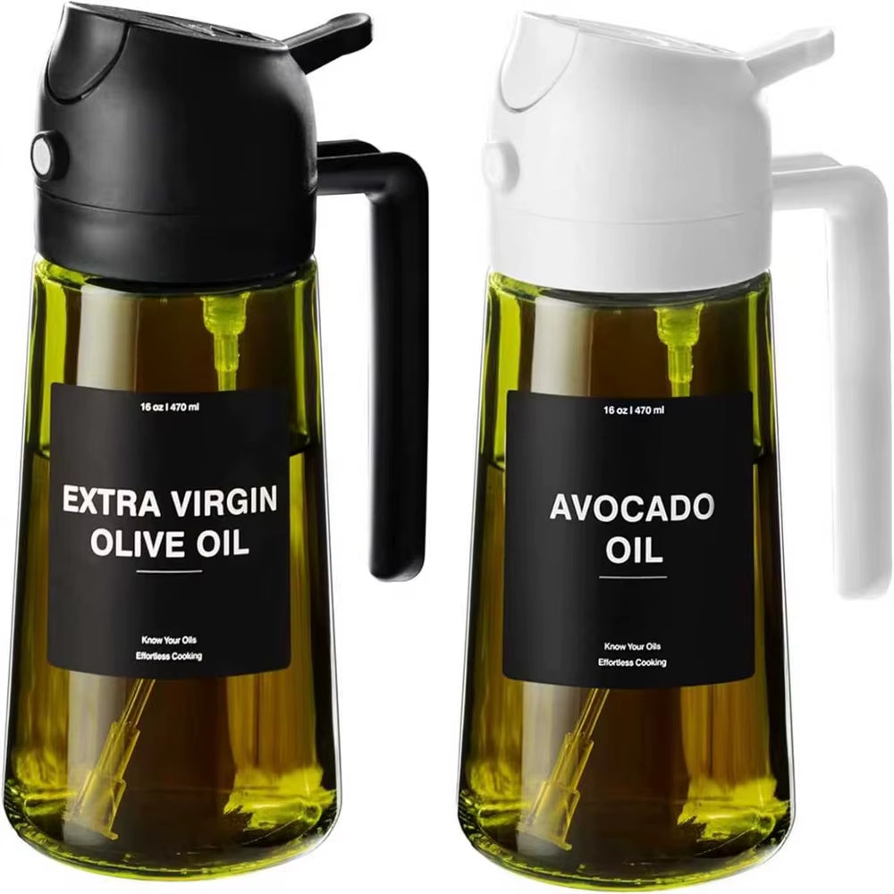 Transform Your Cooking with the 2-in-1 470ml Olive Oil Sprayer - Effortless Pouring and Spraying for Perfect Flavor!