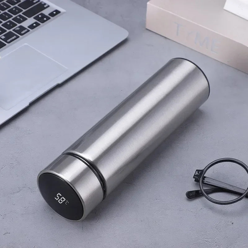 Experience Ultimate Convenience with the 500ML Intelligent Temperature Thermos Bottle - Stylish Stainless Steel Insulated Mug for Perfectly Hot or Cold Drinks