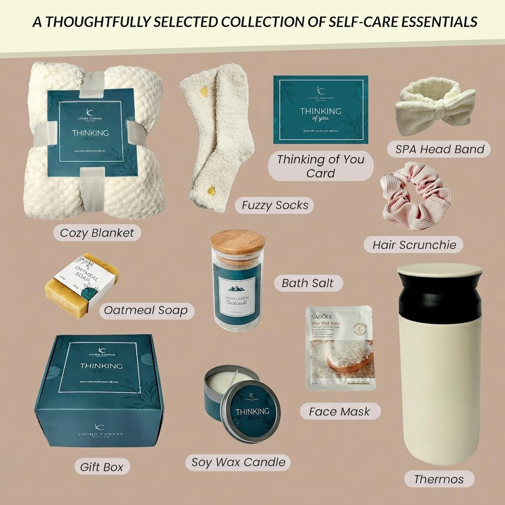 Luxury Spa Gift Basket for Mother's Day - 11-Piece Self-Care Set for Women, Featuring Throw Blanket, Insulated Tumbler, Oatmeal Soap & Candle, Perfect Birthday Gift for Mom, Wife, or Grandma