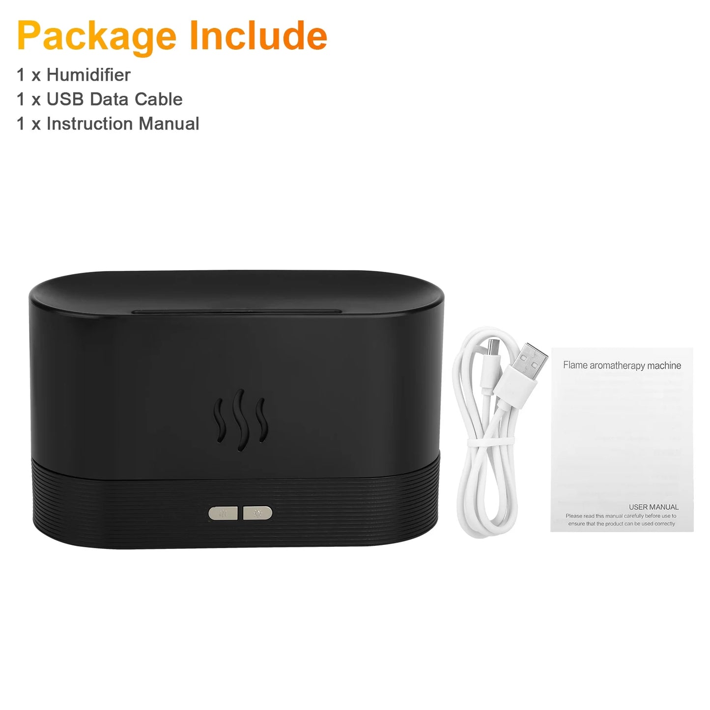 Transform Your Space with the 180ml Ultrasonic Essential Oil Humidifier - Aromatic Mist Diffuser with 7 Color LED Flame Effect for Office and Home