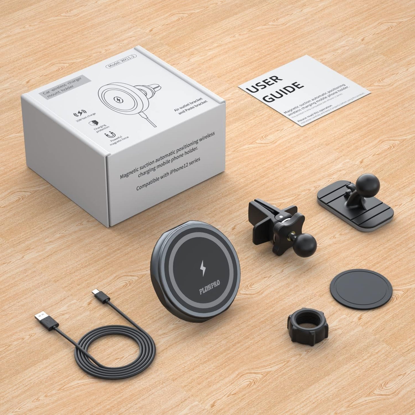 MagSafe Car Mount - 15W Fast Charging Wireless iPhone Charger and Magnetic Air Vent Phone Holder, Compatible with iPhone 15, 14, 13 Pro, Plus, Max, and Mini