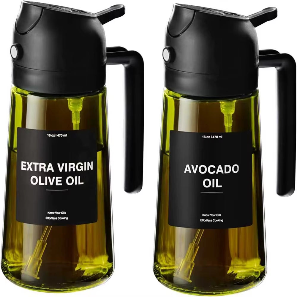 Transform Your Cooking with the 2-in-1 470ml Olive Oil Sprayer - Effortless Pouring and Spraying for Perfect Flavor!