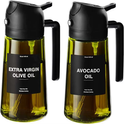 Transform Your Cooking with the 2-in-1 470ml Olive Oil Sprayer - Effortless Pouring and Spraying for Perfect Flavor!
