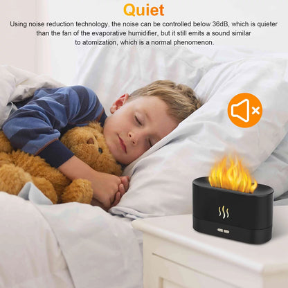 Transform Your Space with the 180ml Ultrasonic Essential Oil Humidifier - Aromatic Mist Diffuser with 7 Color LED Flame Effect for Office and Home
