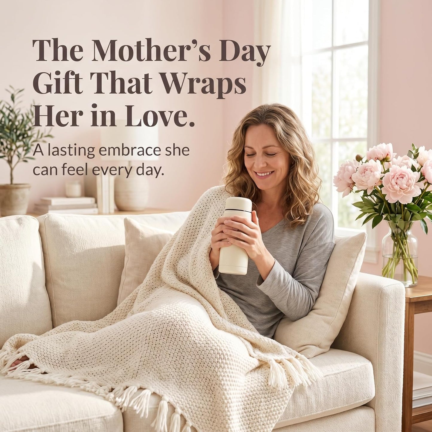 Luxury Spa Gift Basket for Mother's Day - 11-Piece Self-Care Set for Women, Featuring Throw Blanket, Insulated Tumbler, Oatmeal Soap & Candle, Perfect Birthday Gift for Mom, Wife, or Grandma