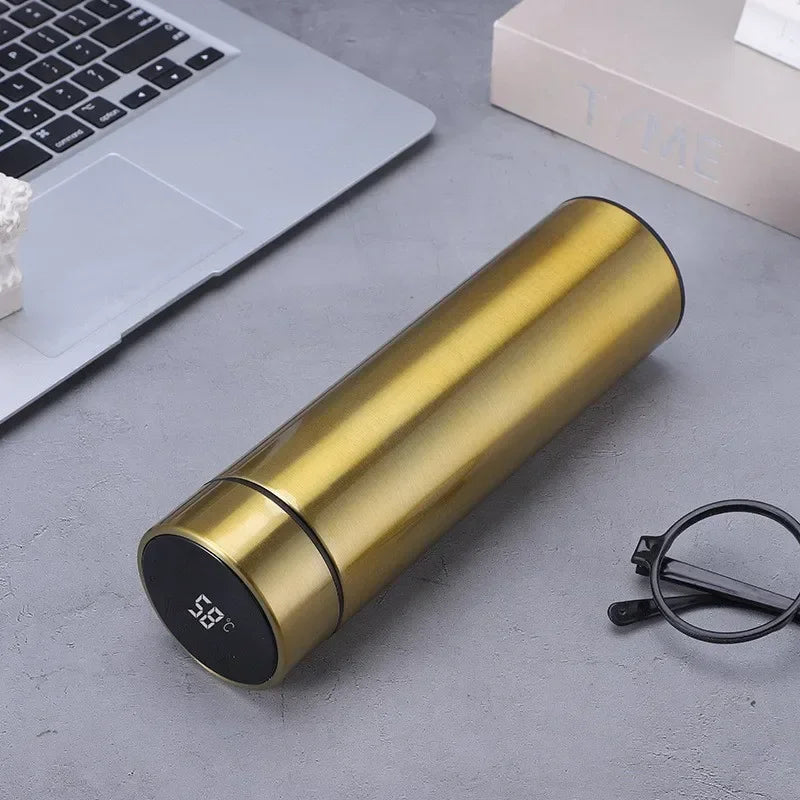 Experience Ultimate Convenience with the 500ML Intelligent Temperature Thermos Bottle - Stylish Stainless Steel Insulated Mug for Perfectly Hot or Cold Drinks