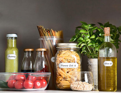 Transform Your Kitchen with Waterproof Vinyl Labels - 64 Pack of Removable, Writable Stickers for OXO POP Containers and More!