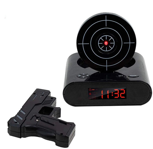 Creative Alarm Clock Shoot at the Target Novel Shooting Toy Bedroom Lazy Person Wakes up Alarm Clock Living Room Decoration