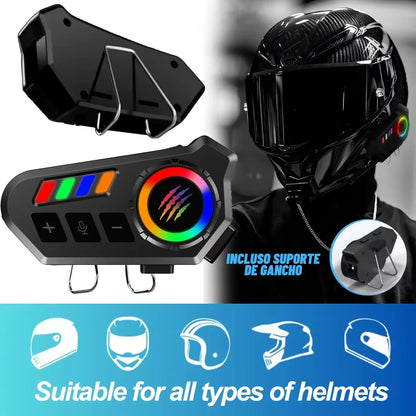 Experience Ultimate Freedom with the Wireless Bluetooth 5.4 Helmet Headset - Hands-Free Calls, Waterproof MP3 Music Player & Speaker Kit for Motorcycles