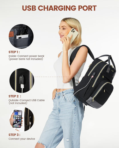 Stylish and Secure 15.6 Inch Laptop Backpack for Men and Women - Versatile Anti-Theft Travel Bag with USB Port and Ample Storage