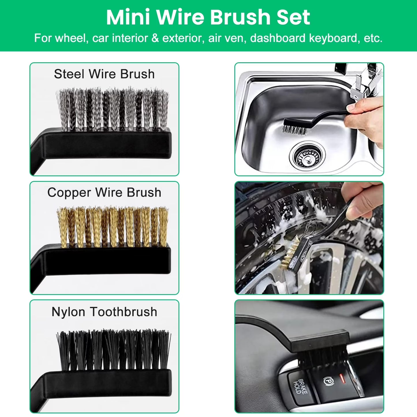 Car Detailing Brush Set,20Pcs Drill Brush Set,Car Interior Detailing Kit & Car Wash Kit with Boar Hair Detail Brush and Cleaning Gel for Wheel,Dashboard,Air Vent,Leather and Exterior