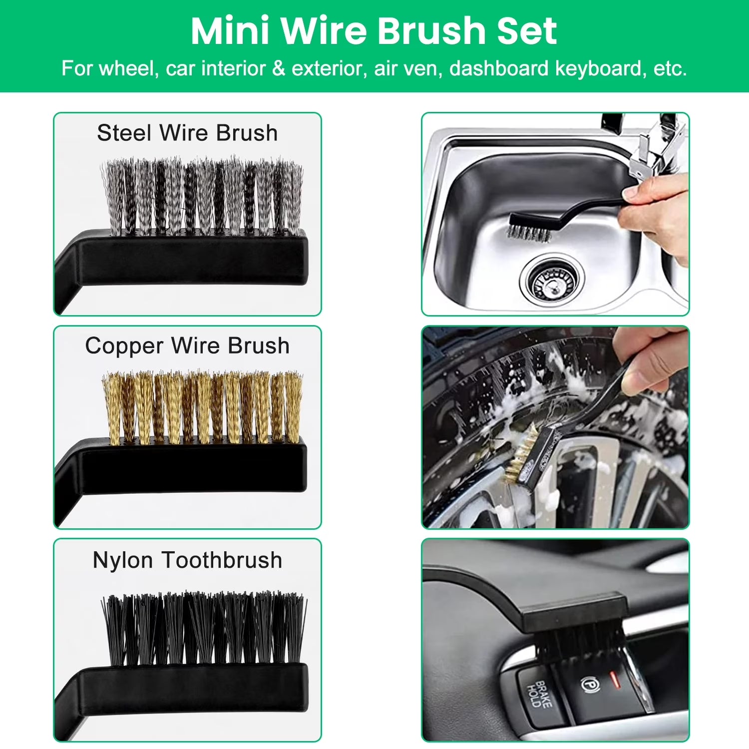 Car Detailing Brush Set,20Pcs Drill Brush Set,Car Interior Detailing Kit & Car Wash Kit with Boar Hair Detail Brush and Cleaning Gel for Wheel,Dashboard,Air Vent,Leather and Exterior