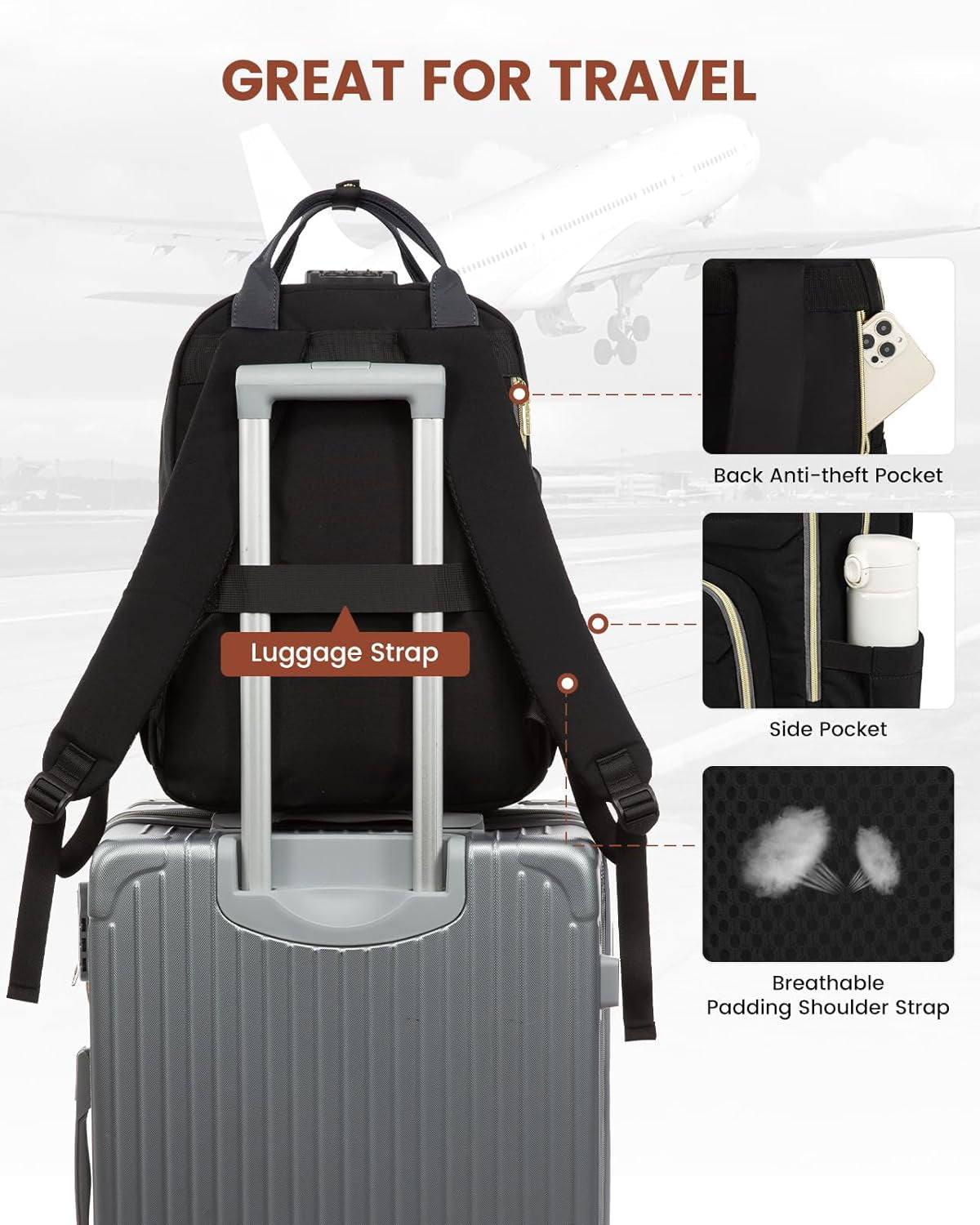 Stylish and Secure 15.6 Inch Laptop Backpack for Men and Women - Versatile Anti-Theft Travel Bag with USB Port and Ample Storage