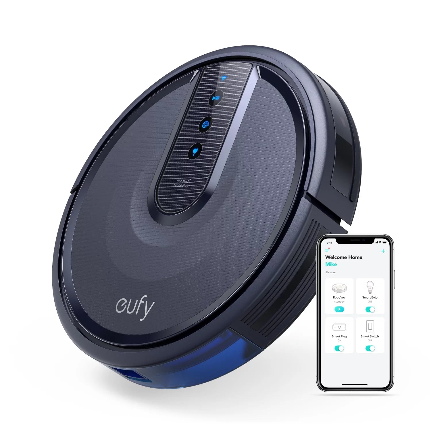 Robovac 25C Wifi Robot Vacuum – 1500 PA Smart Pet-Hair Cleaning for Hard Floors & Carpets, App + Alexa/Google Voice Control, Slim Design, Smart Suction