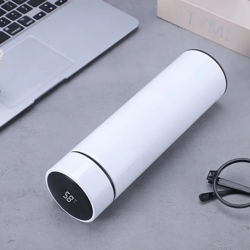 Experience Ultimate Convenience with the 500ML Intelligent Temperature Thermos Bottle - Stylish Stainless Steel Insulated Mug for Perfectly Hot or Cold Drinks