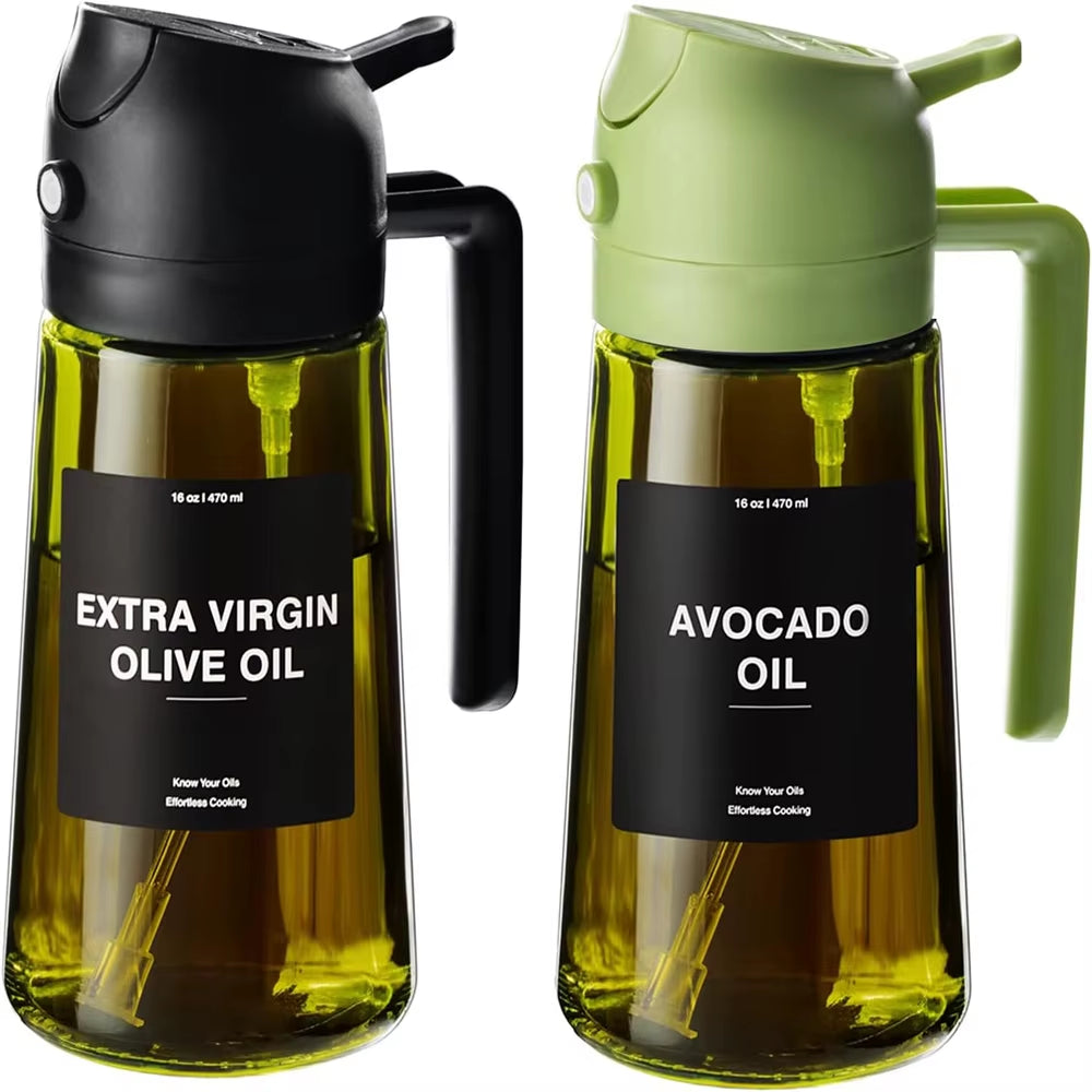 Transform Your Cooking with the 2-in-1 470ml Olive Oil Sprayer - Effortless Pouring and Spraying for Perfect Flavor!