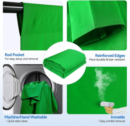 8.5 X 10Ft Green Screen Backdrop Kit with Tripod Stand for Live Streaming