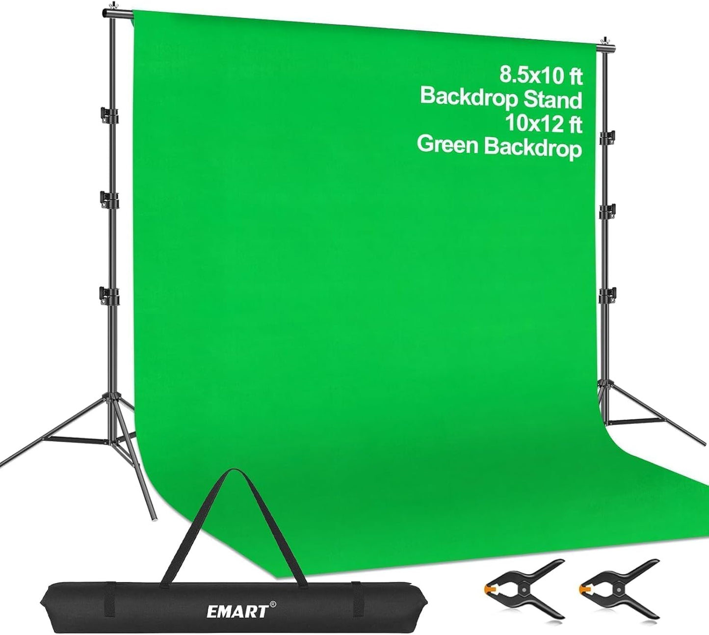 8.5 X 10Ft Green Screen Backdrop Kit with Tripod Stand for Live Streaming