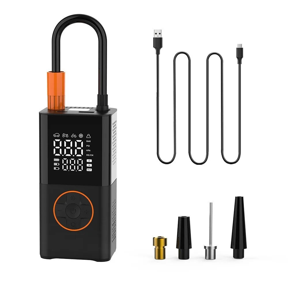 Revolutionary Portable Mini Air Inflator - Effortless Wireless Charging with Digital Display for Quick Inflation of Car and Bicycle Tires