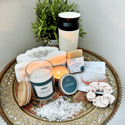 Luxury Spa Gift Basket for Mother's Day - 11-Piece Self-Care Set for Women, Featuring Throw Blanket, Insulated Tumbler, Oatmeal Soap & Candle, Perfect Birthday Gift for Mom, Wife, or Grandma