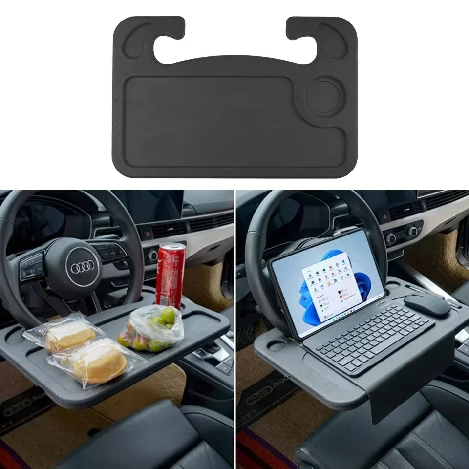 Revolutionize Your Travel Experience with the Portable Car Laptop Desk - The Ultimate Foldable Steering Wheel Dining Table for Work and Meals on the Go!