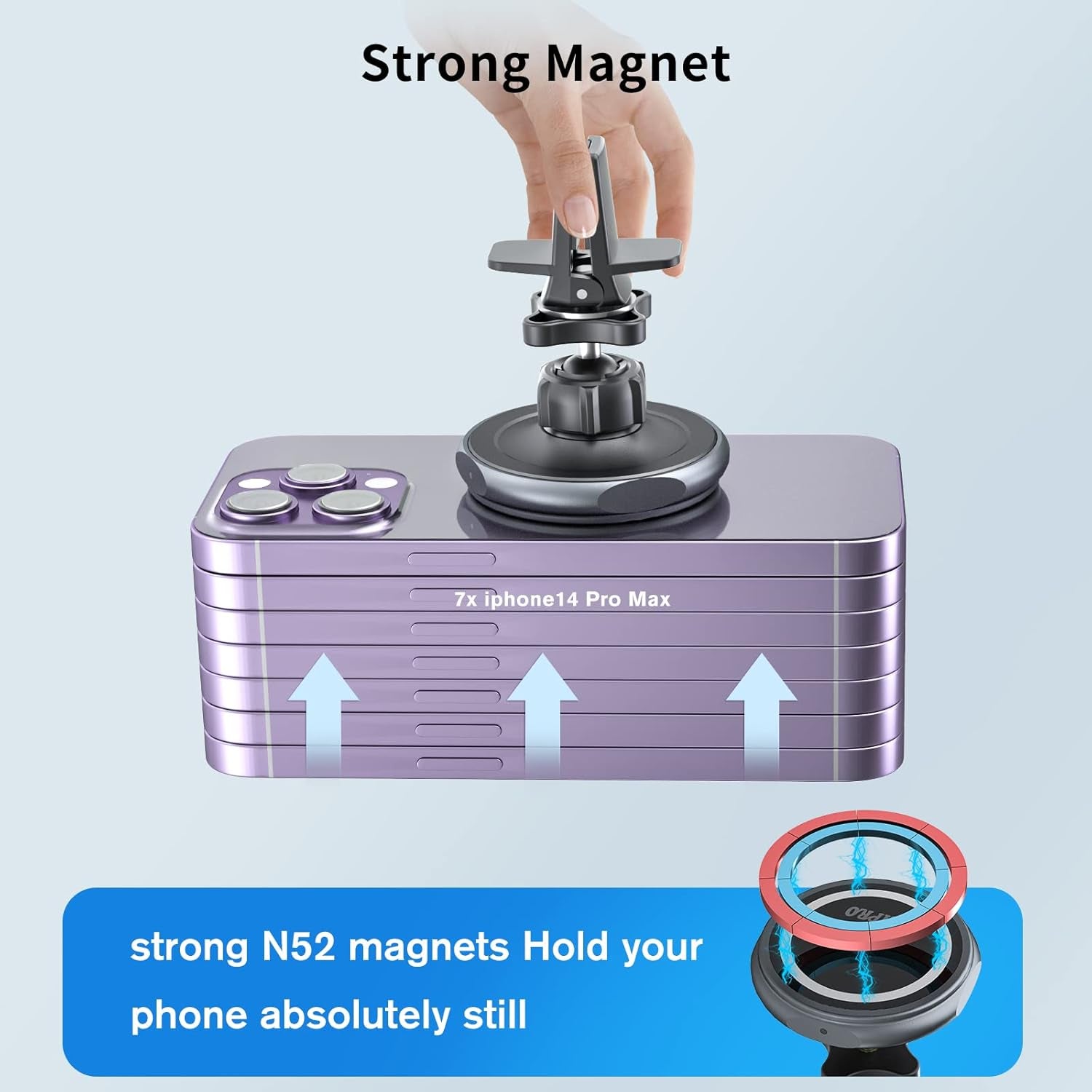 MagSafe Car Mount - 15W Fast Charging Wireless iPhone Charger and Magnetic Air Vent Phone Holder, Compatible with iPhone 15, 14, 13 Pro, Plus, Max, and Mini