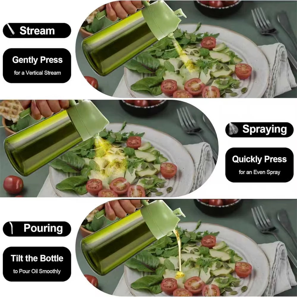 Transform Your Cooking with the 2-in-1 470ml Olive Oil Sprayer - Effortless Pouring and Spraying for Perfect Flavor!