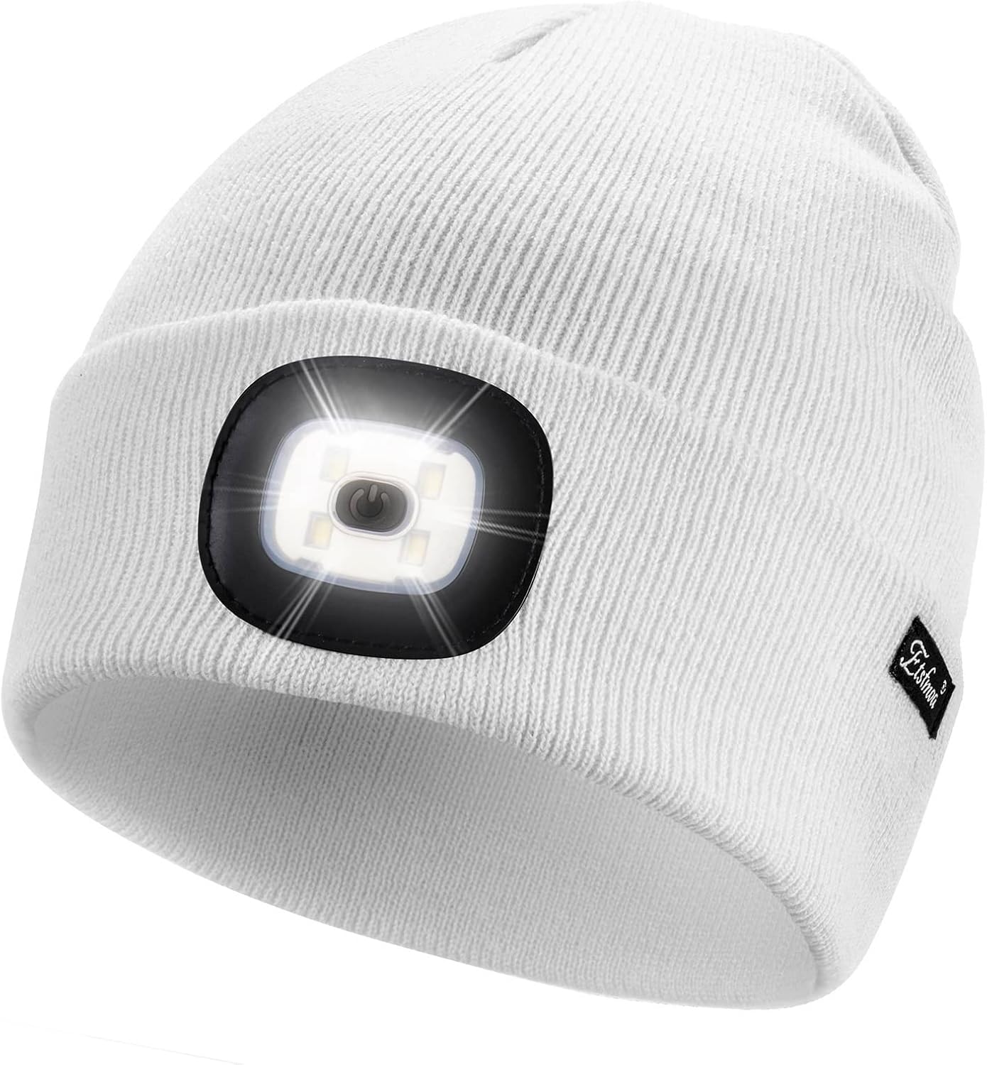 Illuminate Your Style: Unisex Black Beanie with USB Rechargeable LED Lights - Perfect Gifts for Dads and Men