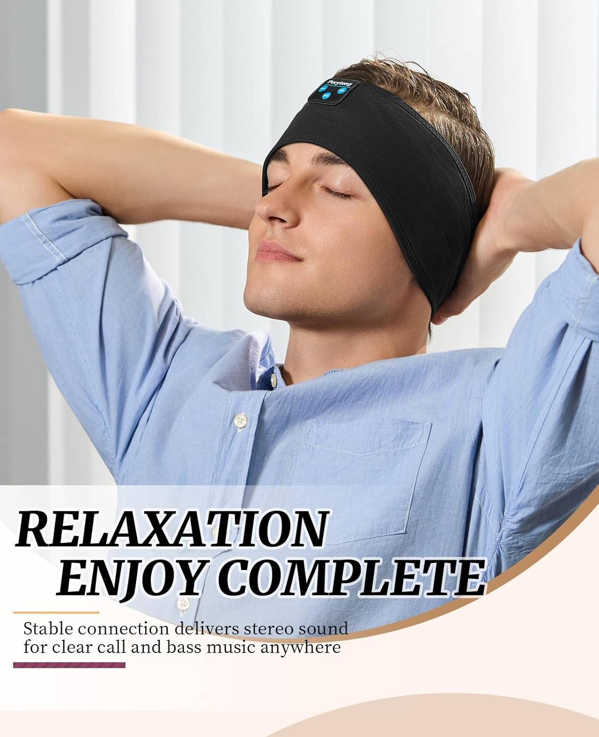 Experience Uninterrupted Sleep with Perytong Bluetooth Wireless Sleep Headphones