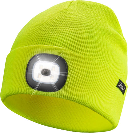 Illuminate Your Style: Unisex Black Beanie with USB Rechargeable LED Lights - Perfect Gifts for Dads and Men