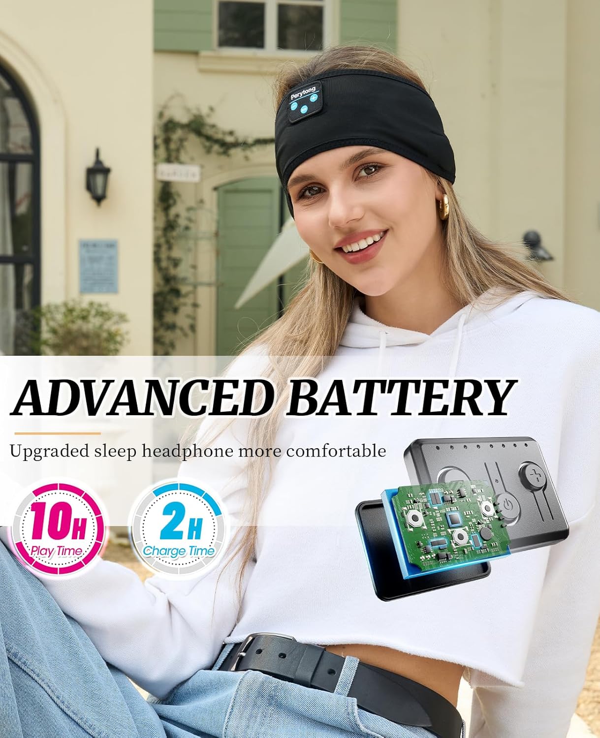 Experience Uninterrupted Sleep with Perytong Bluetooth Wireless Sleep Headphones