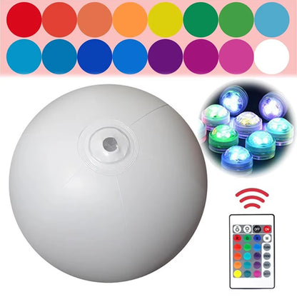 16 Color Luminous Swimming Pool Beach Ball