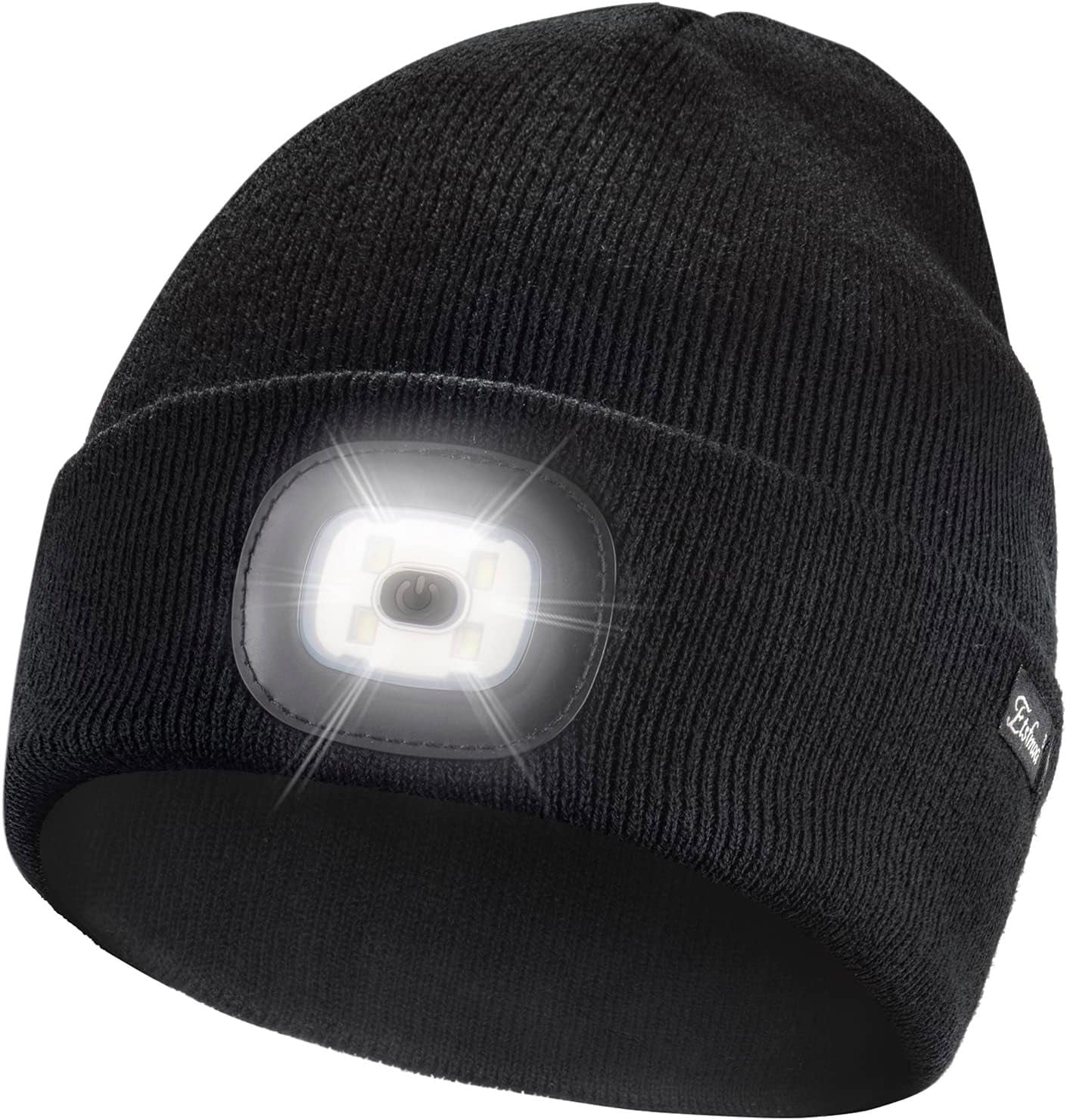 Illuminate Your Style: Unisex Black Beanie with USB Rechargeable LED Lights - Perfect Gifts for Dads and Men
