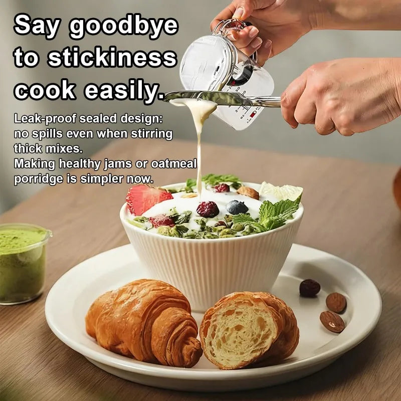 4-IN-1 Measuring Cup Adjustable Multifunctional Measuring Cup with Scraper-Style Seal Base Kitchen Cube Cups Tools for Cooking