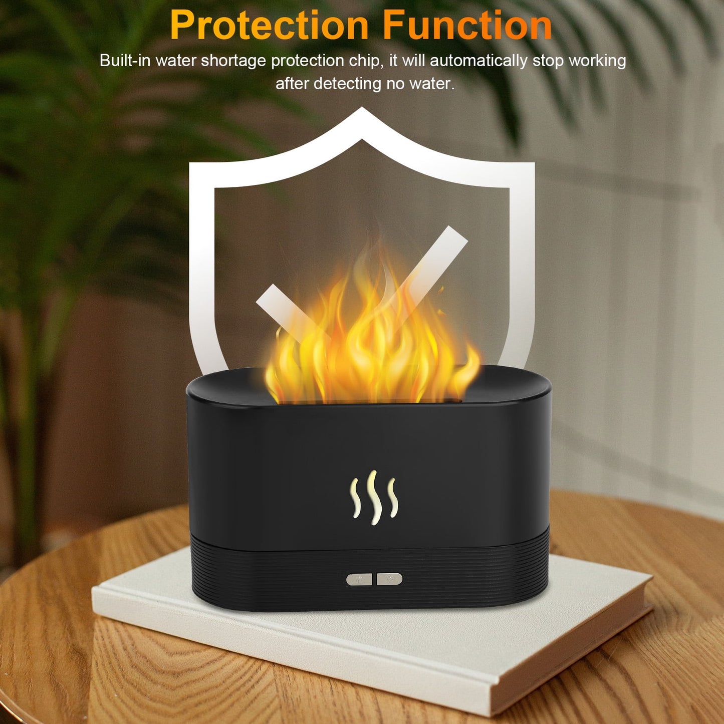 Transform Your Space with the 180ml Ultrasonic Essential Oil Humidifier - Aromatic Mist Diffuser with 7 Color LED Flame Effect for Office and Home