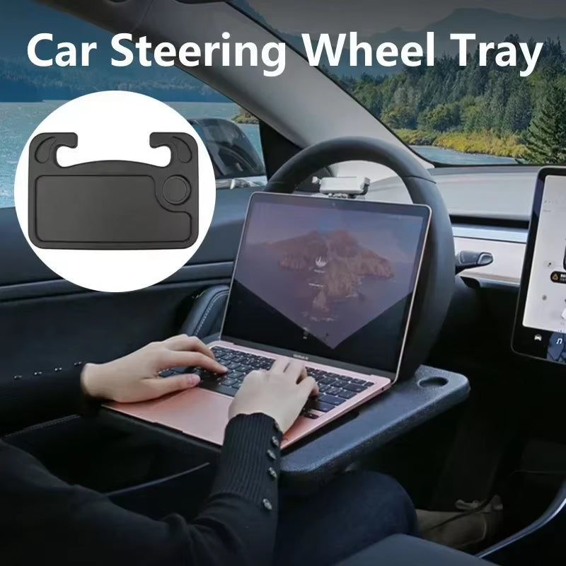 Revolutionize Your Travel Experience with the Portable Car Laptop Desk - The Ultimate Foldable Steering Wheel Dining Table for Work and Meals on the Go!