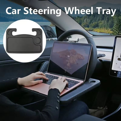 Revolutionize Your Travel Experience with the Portable Car Laptop Desk - The Ultimate Foldable Steering Wheel Dining Table for Work and Meals on the Go!
