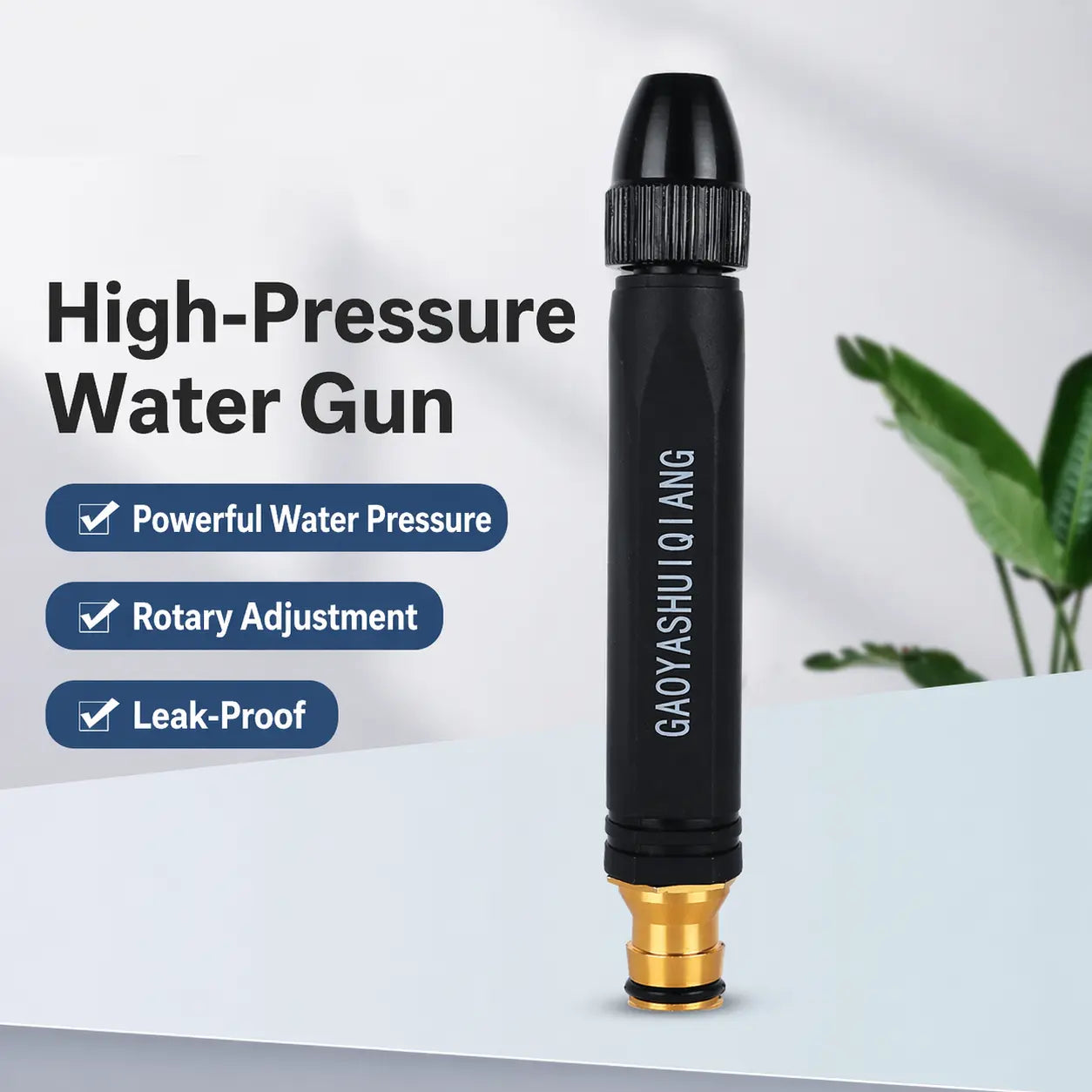 Car Wash Water Garden Hose Sprayer,Metal Heavy Duty High Pressure Water Hose Anti-Leakage Hose Nozzle with 3 Adjustable Spray Modes for Garden Watering & Car Pet Washing Rinsing Floor