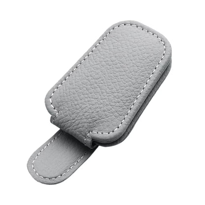 Stylish Car Sunglasses Holder - Magnetic Clip for Sun Visor - Premium PU Leather Glasses Case & Ticket Organizer