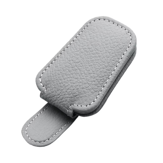 Stylish Car Sunglasses Holder - Magnetic Clip for Sun Visor - Premium PU Leather Glasses Case & Ticket Organizer
