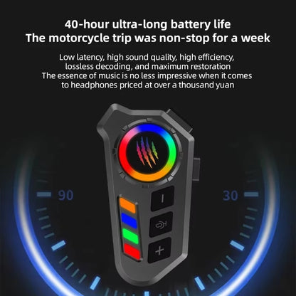 Experience Ultimate Freedom with the Wireless Bluetooth 5.4 Helmet Headset - Hands-Free Calls, Waterproof MP3 Music Player & Speaker Kit for Motorcycles