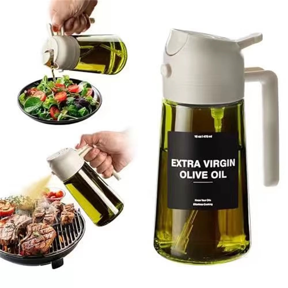 Transform Your Cooking with the 2-in-1 470ml Olive Oil Sprayer - Effortless Pouring and Spraying for Perfect Flavor!