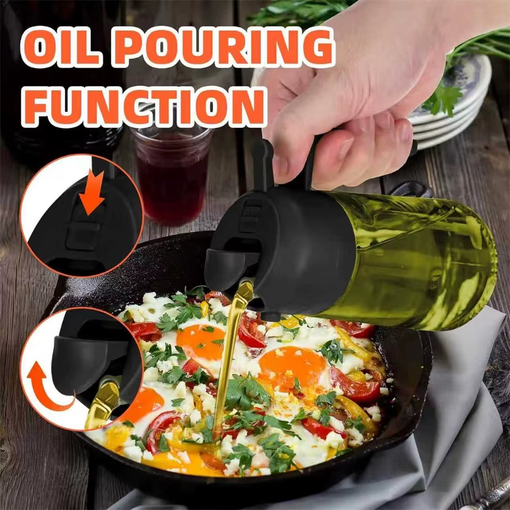 Transform Your Cooking with the 2-in-1 470ml Olive Oil Sprayer - Effortless Pouring and Spraying for Perfect Flavor!