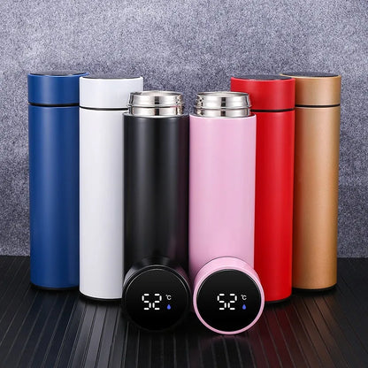 Experience Ultimate Convenience with the 500ML Intelligent Temperature Thermos Bottle - Stylish Stainless Steel Insulated Mug for Perfectly Hot or Cold Drinks