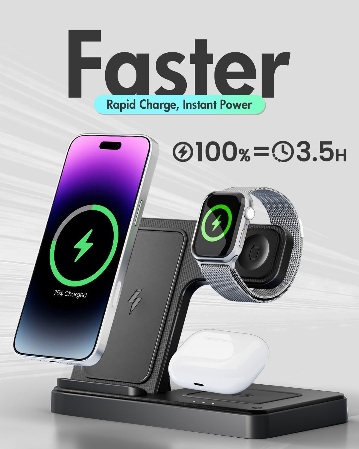 3-in-1 Wireless Charging Station for iPhone 17-11, Apple Watch Series 2-11, and AirPods Pro-4