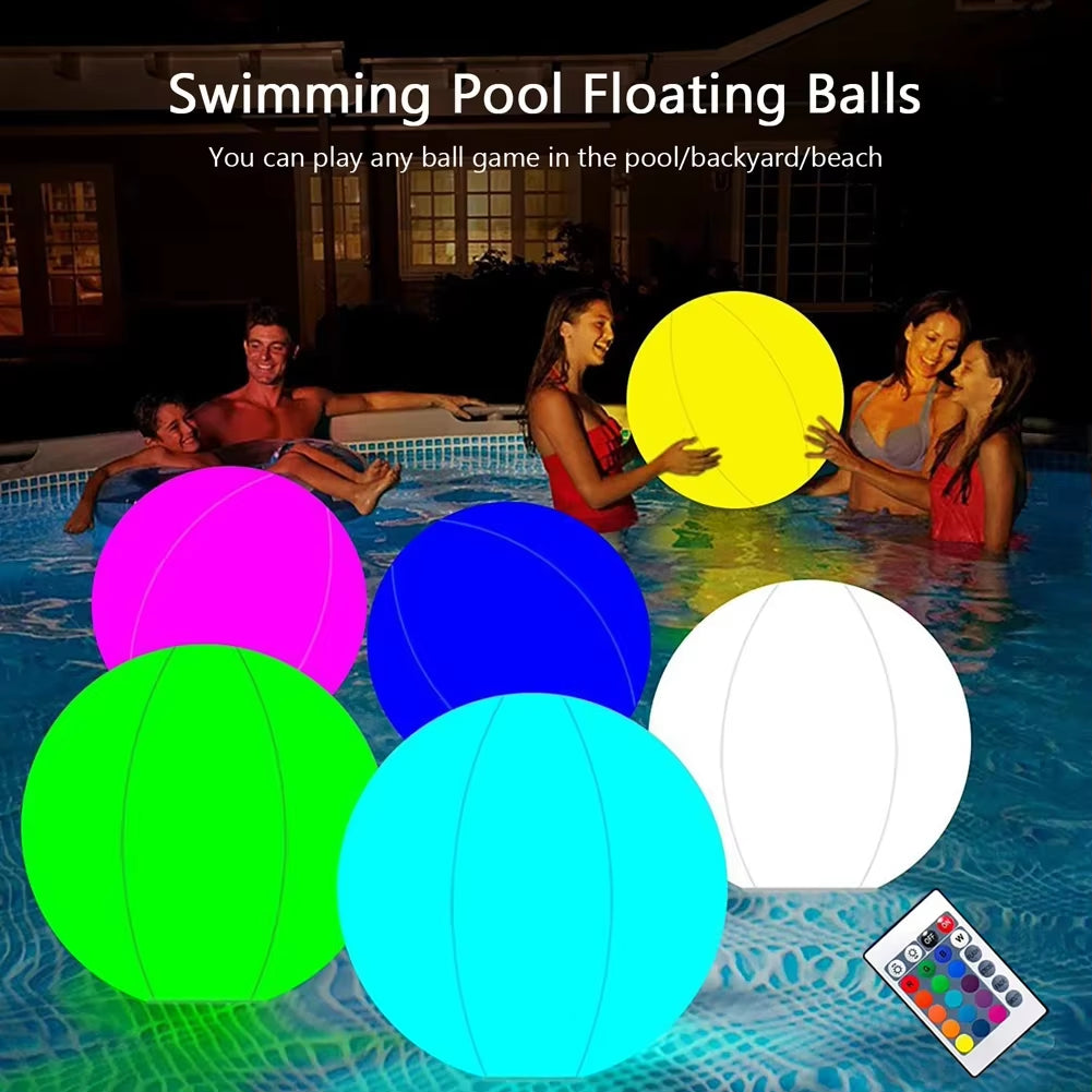 16 Color Luminous Swimming Pool Beach Ball