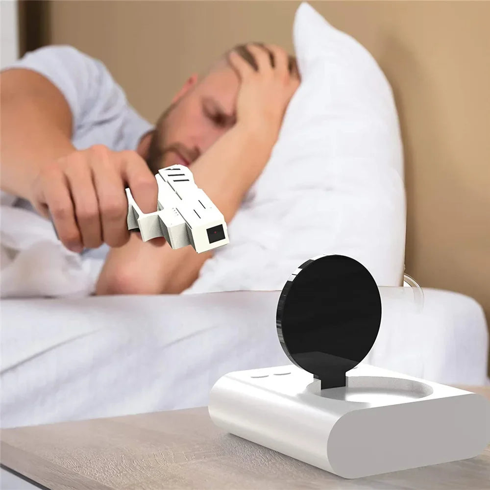 Creative Alarm Clock Shoot at the Target Novel Shooting Toy Bedroom Lazy Person Wakes up Alarm Clock Living Room Decoration