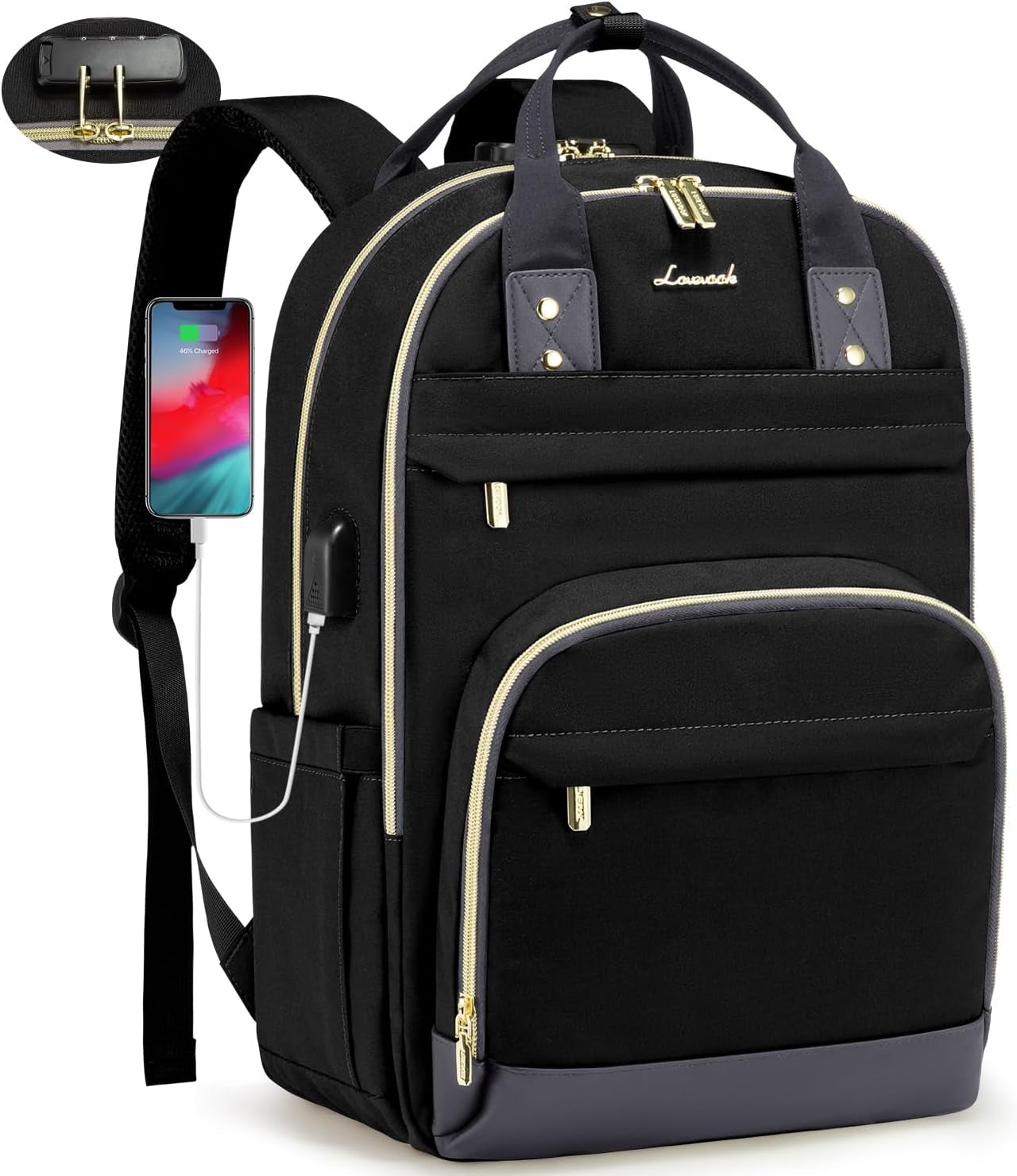 Stylish and Secure 15.6 Inch Laptop Backpack for Men and Women - Versatile Anti-Theft Travel Bag with USB Port and Ample Storage