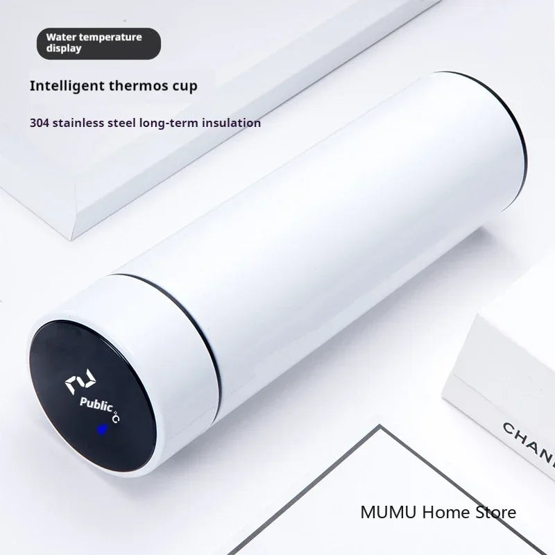 Experience Ultimate Convenience with the 500ML Intelligent Temperature Thermos Bottle - Stylish Stainless Steel Insulated Mug for Perfectly Hot or Cold Drinks