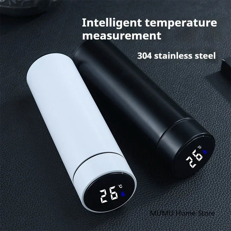 Experience Ultimate Convenience with the 500ML Intelligent Temperature Thermos Bottle - Stylish Stainless Steel Insulated Mug for Perfectly Hot or Cold Drinks